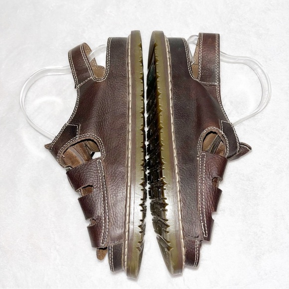 Y2K 90s Deer Stag Chunky Brown Leather Sandals Mens Size 11 Lug Rugged Fisherman main image 5